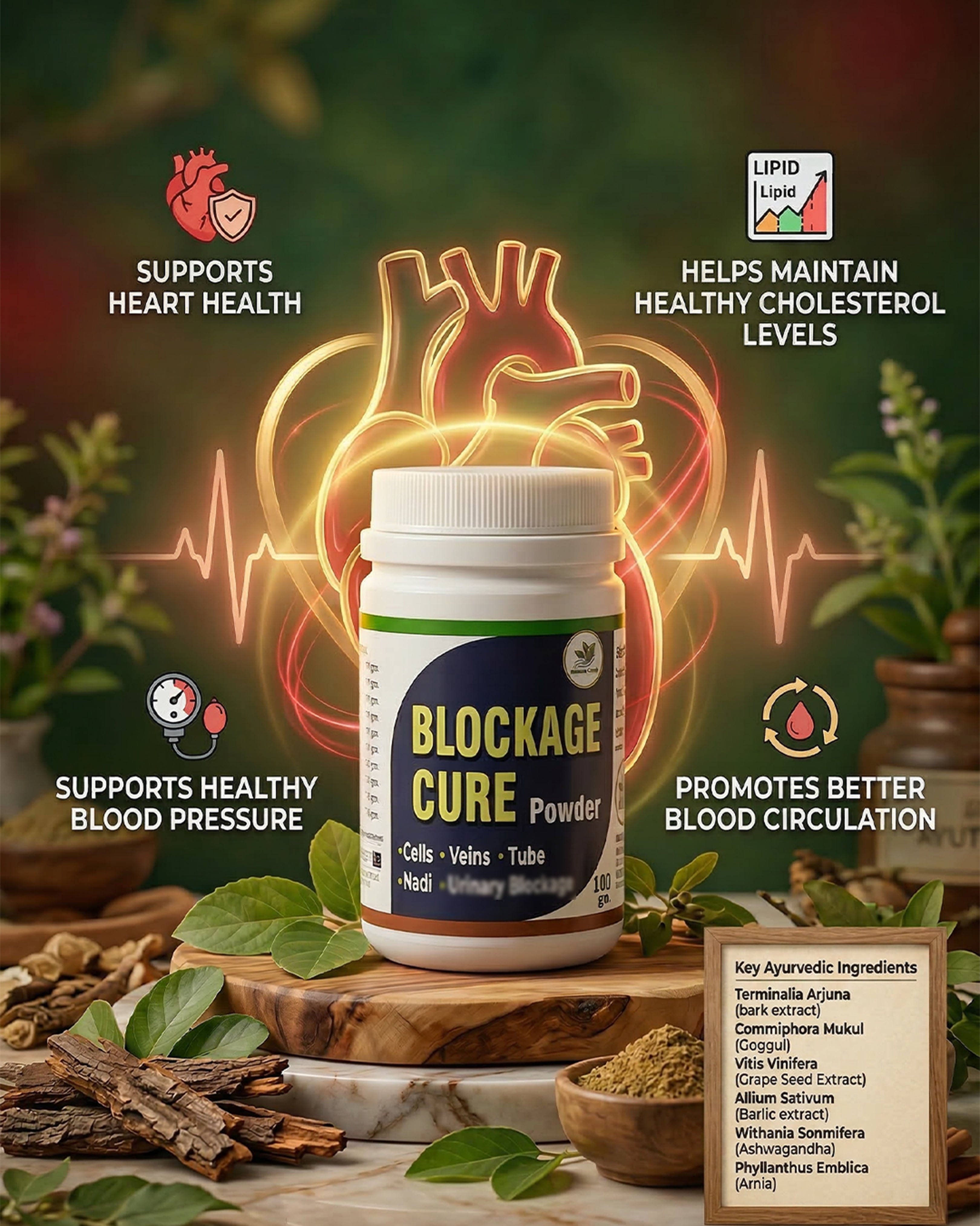 Blockage Cure Powder (Herbal Cardio Support)