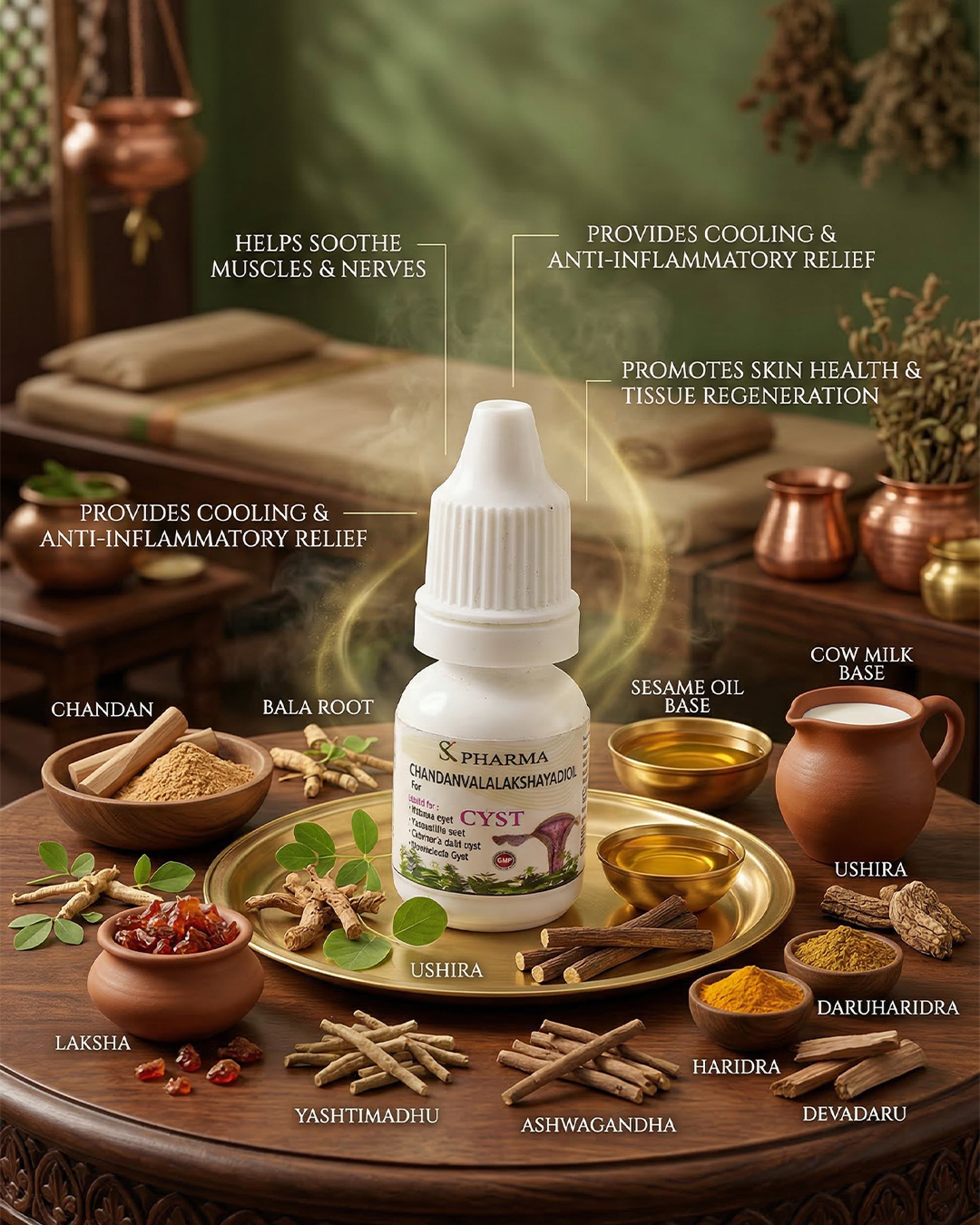Chandanvalalakshayadi Oil – Herbal Support for Cyst Care