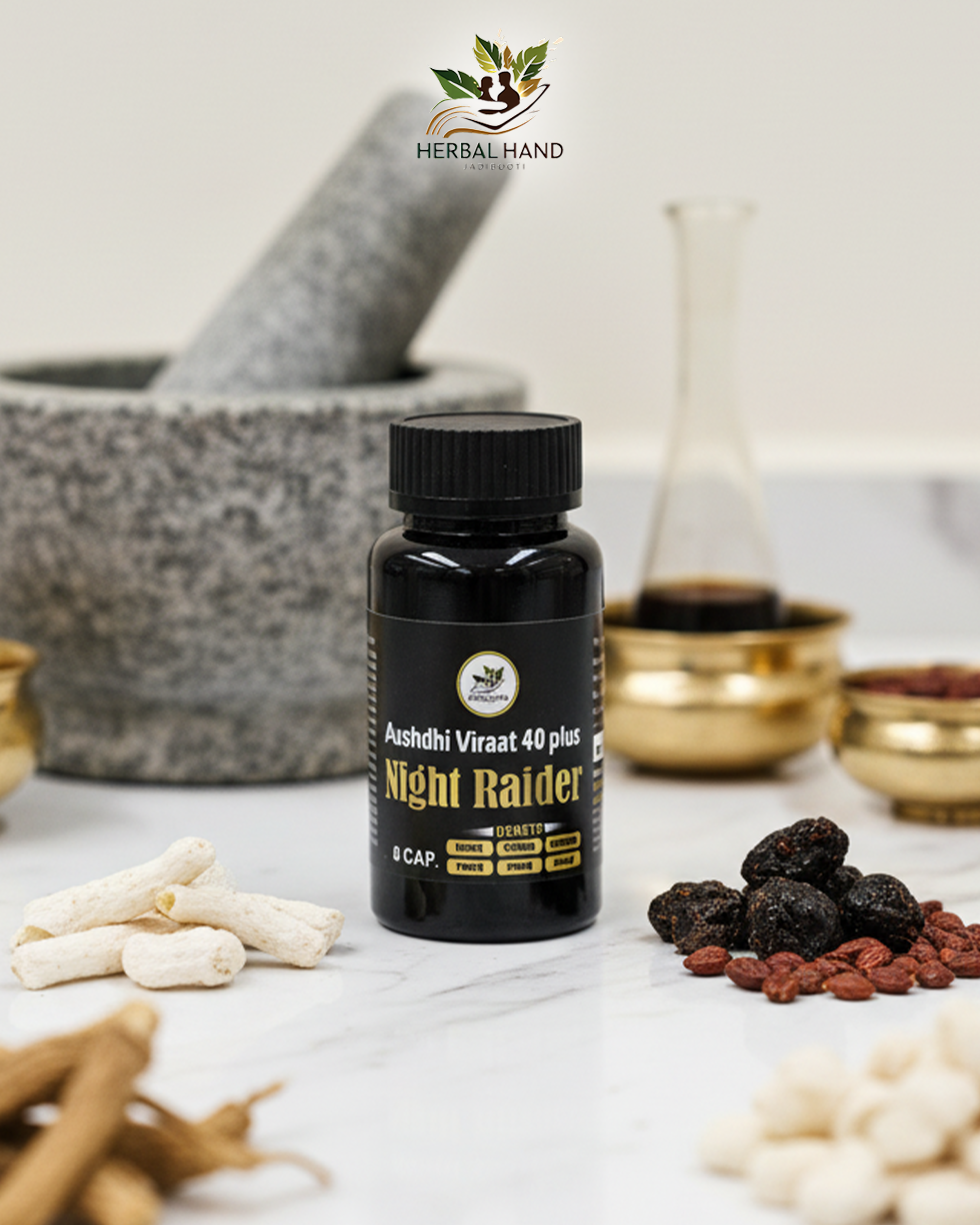 Aushdhi Viraat 40 Plus Night Raider | Ayurvedic Men’s Wellness Capsules | Boosts Stamina