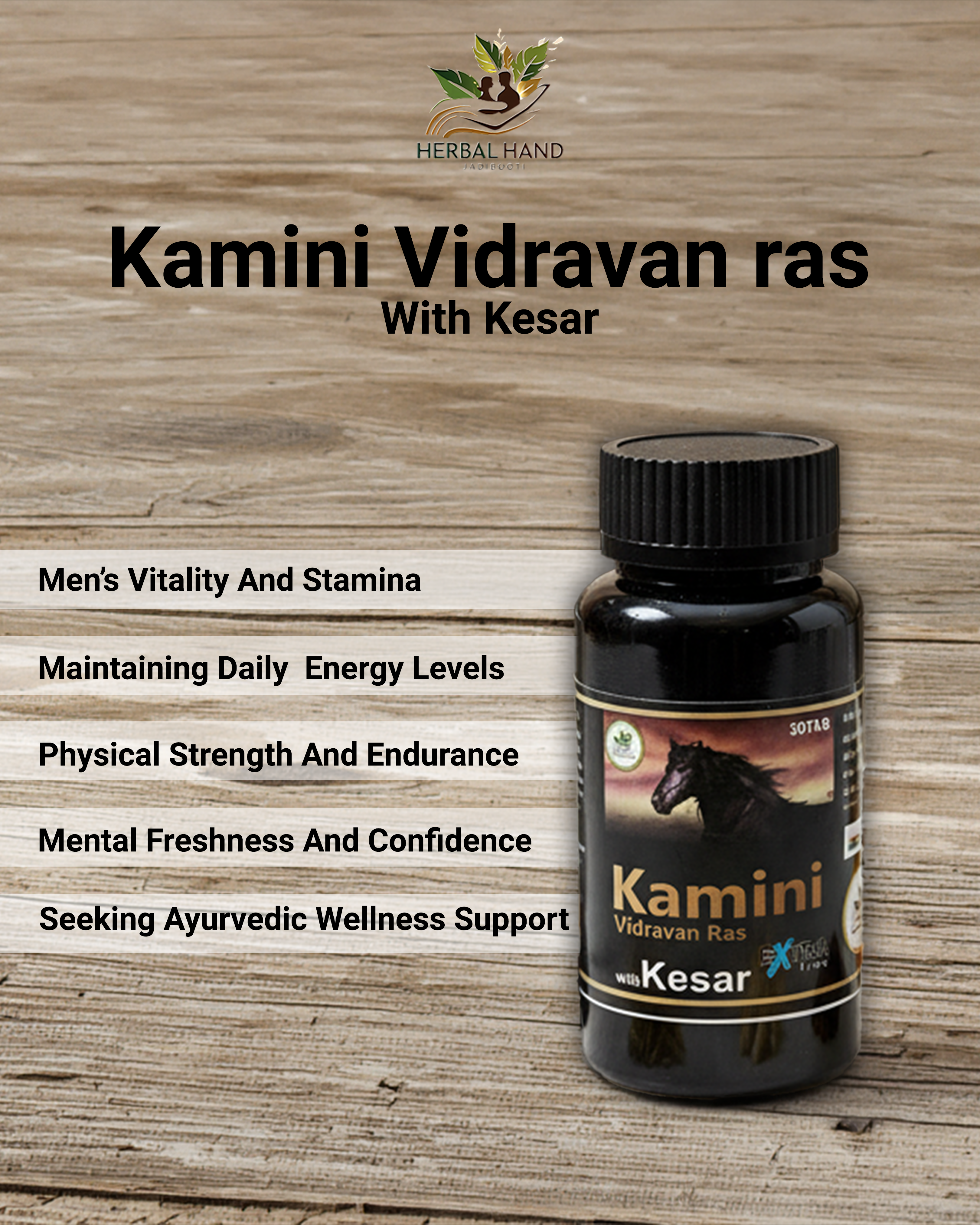 Kamini Vidravan Ras with Kesar – Ayurvedic Tablets for Men’s Vitality & Strength